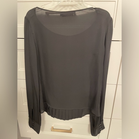 Reiss black silk pleated blouse size small - Picture 2 of 3